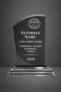 Best of Attorneys glass trophy with engraved national recognition award